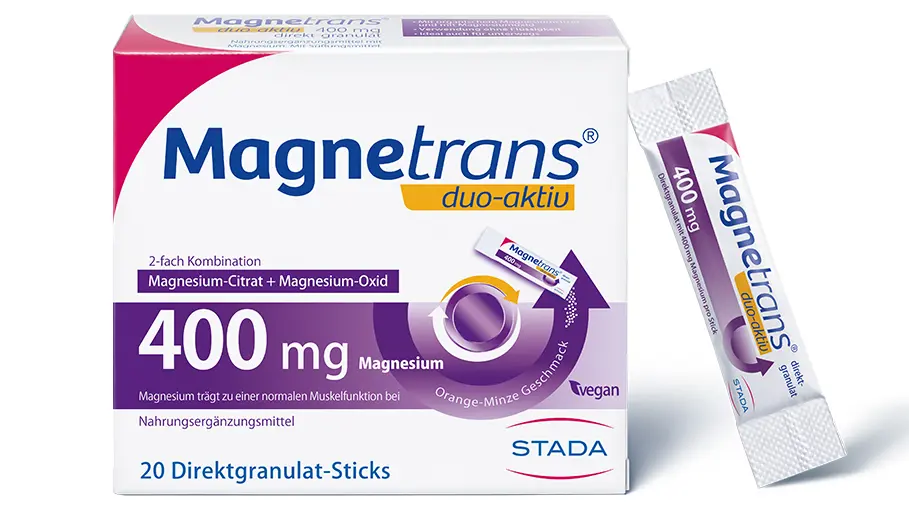 Produktpackung Magnetrans® duo-aktiv 400 mg Direktgranulat